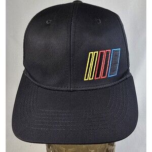 NASCAR Hat Cap Snap Back Black Perforated Vent Mens Racing Motorsport Snapback